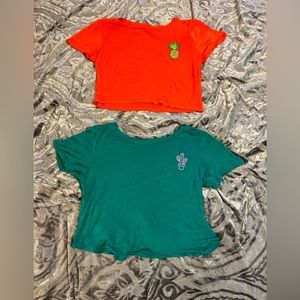 Graphic crop tops